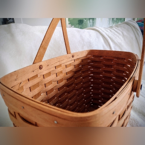 1994 Longaberger Large Magazine Basket w/ Swing Handles, Excellent Condition! - Picture 6 of 10